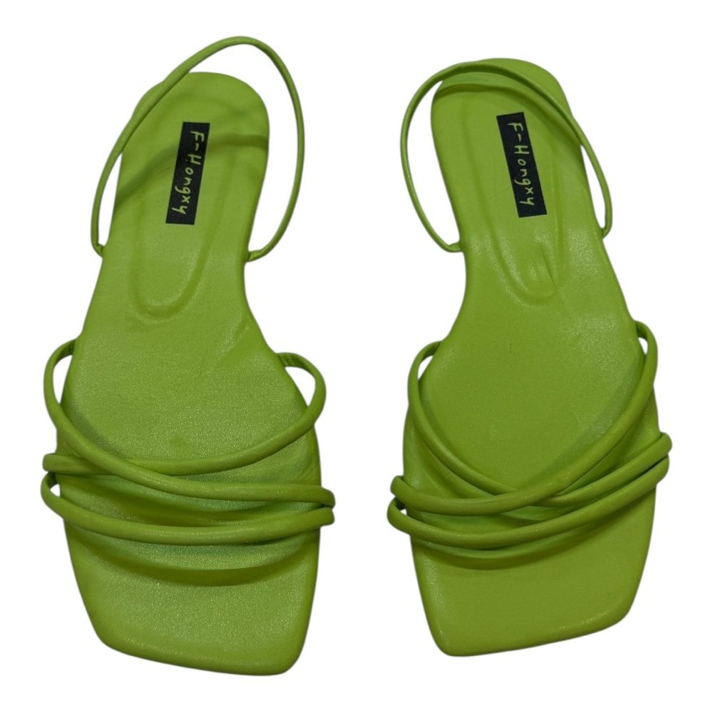 Green Strappy Sandals with Slingback NWOT CBOX6